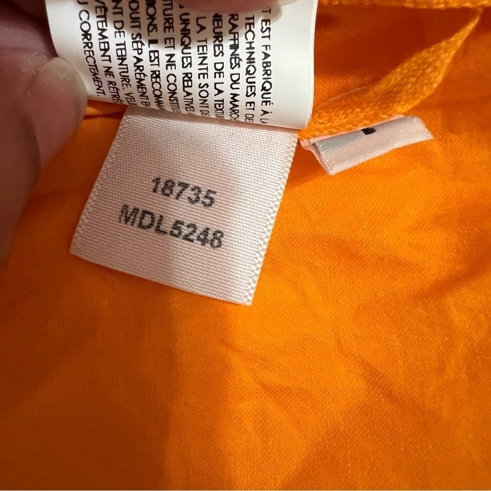 Enza Costa Cool Cotton Tiered Dress Papaya Orange Midi Size Small $268 - Picture 8 of 12